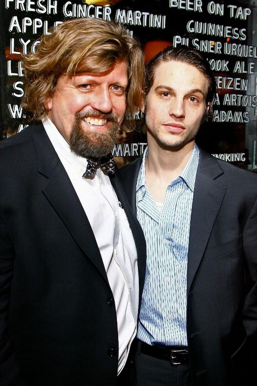 Oskar Eustis and Logan Marshall-Green at the post-performance party of the opening night of King Lear.