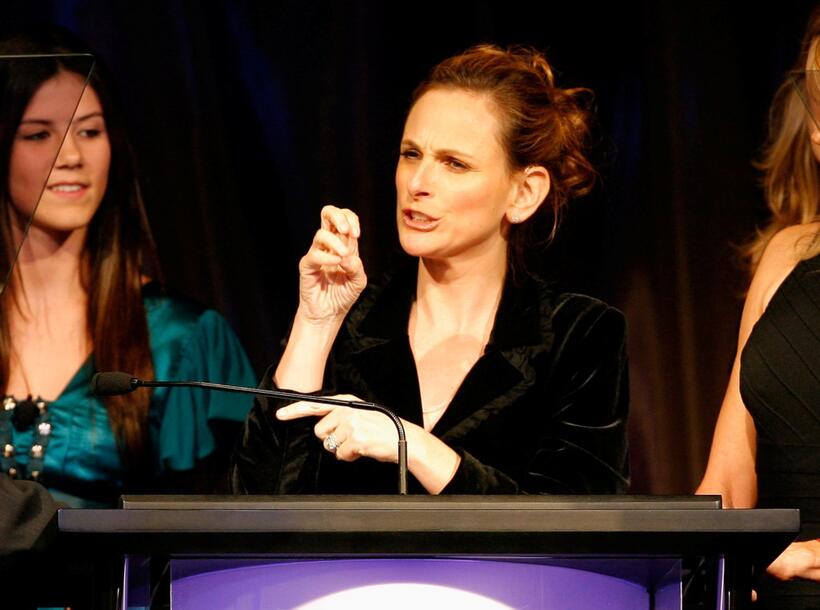 Marlee Matlin presents an award at the Billies presented by The Women's Sports Foundation.