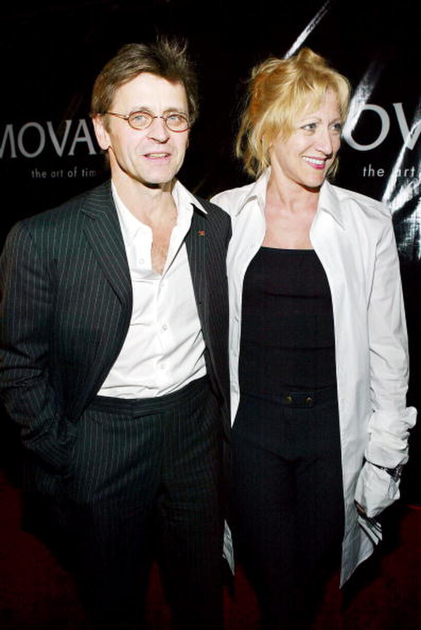 Mikhail Baryshnikov and Edie Falco at the Baryshnikov's first photography showcase and the premiere of the "Movado Museum Automatic Arte." 