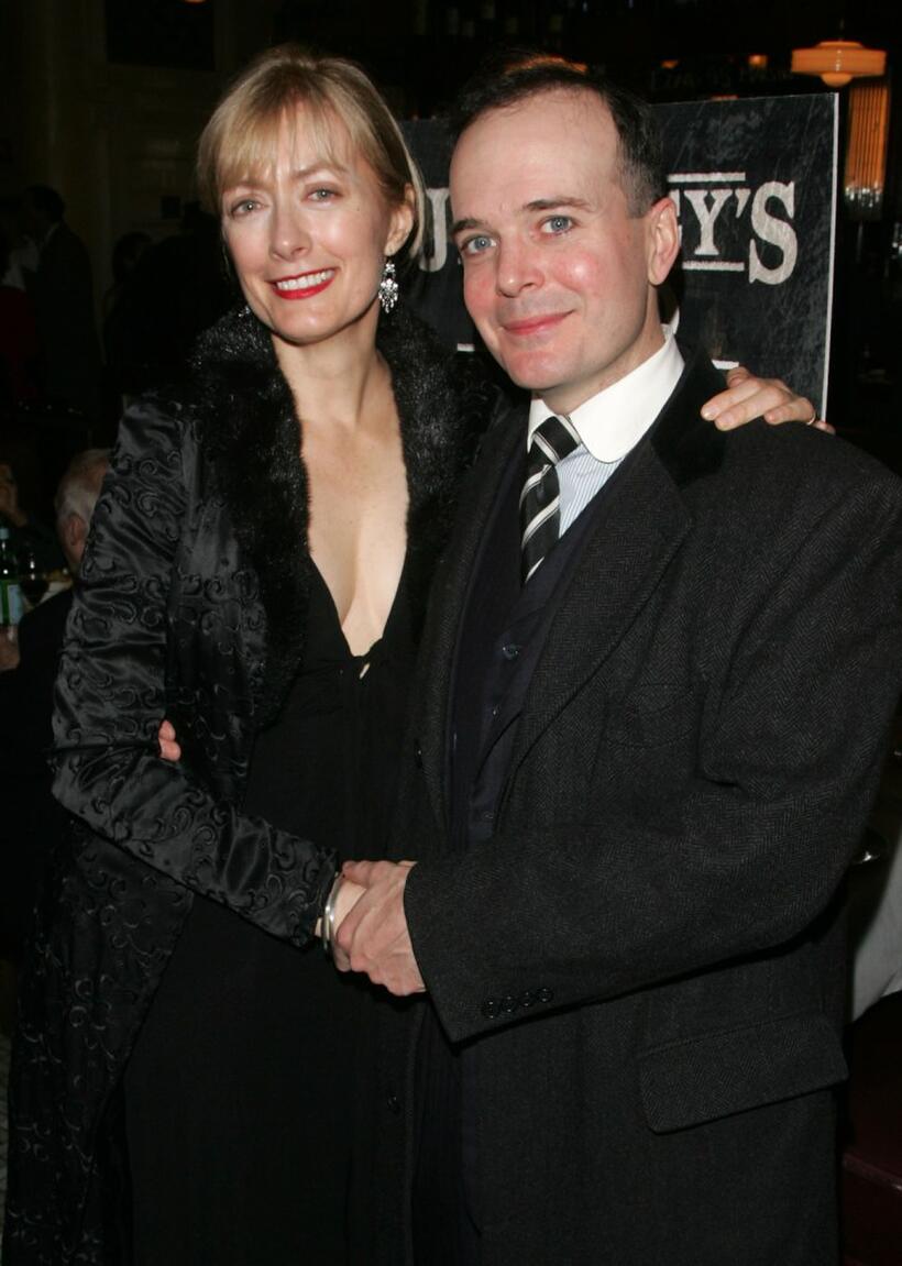 Jefferson Mays and wife at the after party of the opening night of "Journey's End."