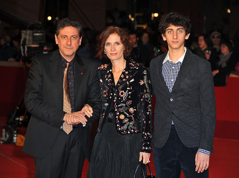 President of the Jury Sergio Castellitto, Margaret Mazzantini and Pietro Castellitto at the premiere of "Burke & Hare" during the 5th International Rome Film Festival.