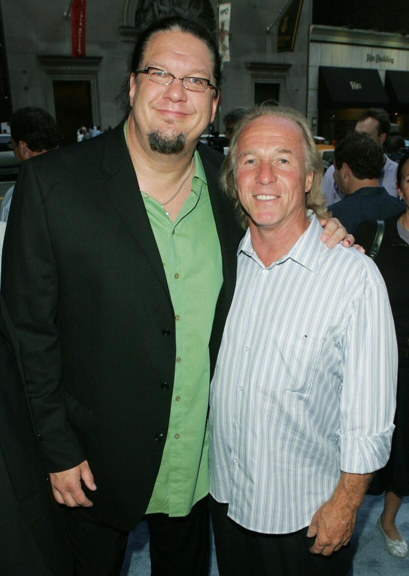 Penn Jillette and Jackie Martling at the premiere of "The Aristocrats."
