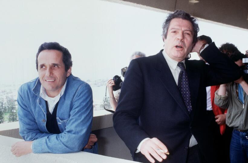 Marcello Mastroianni and Marco Bellocchio at the 37th International Film Festival.