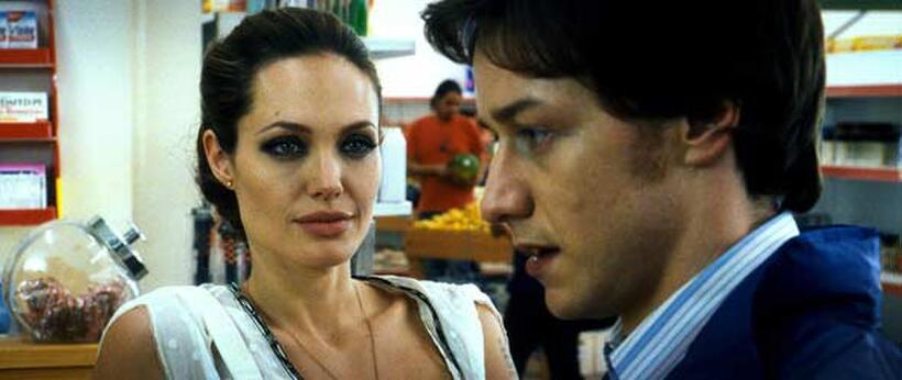 Angelina Jolie and James McAvoy in "Wanted."