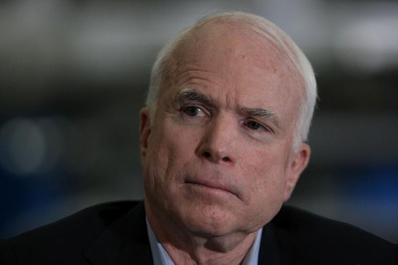 John McCain at the Global Competitiveness Roundtable at Finelite Inc. manufacturing facility.