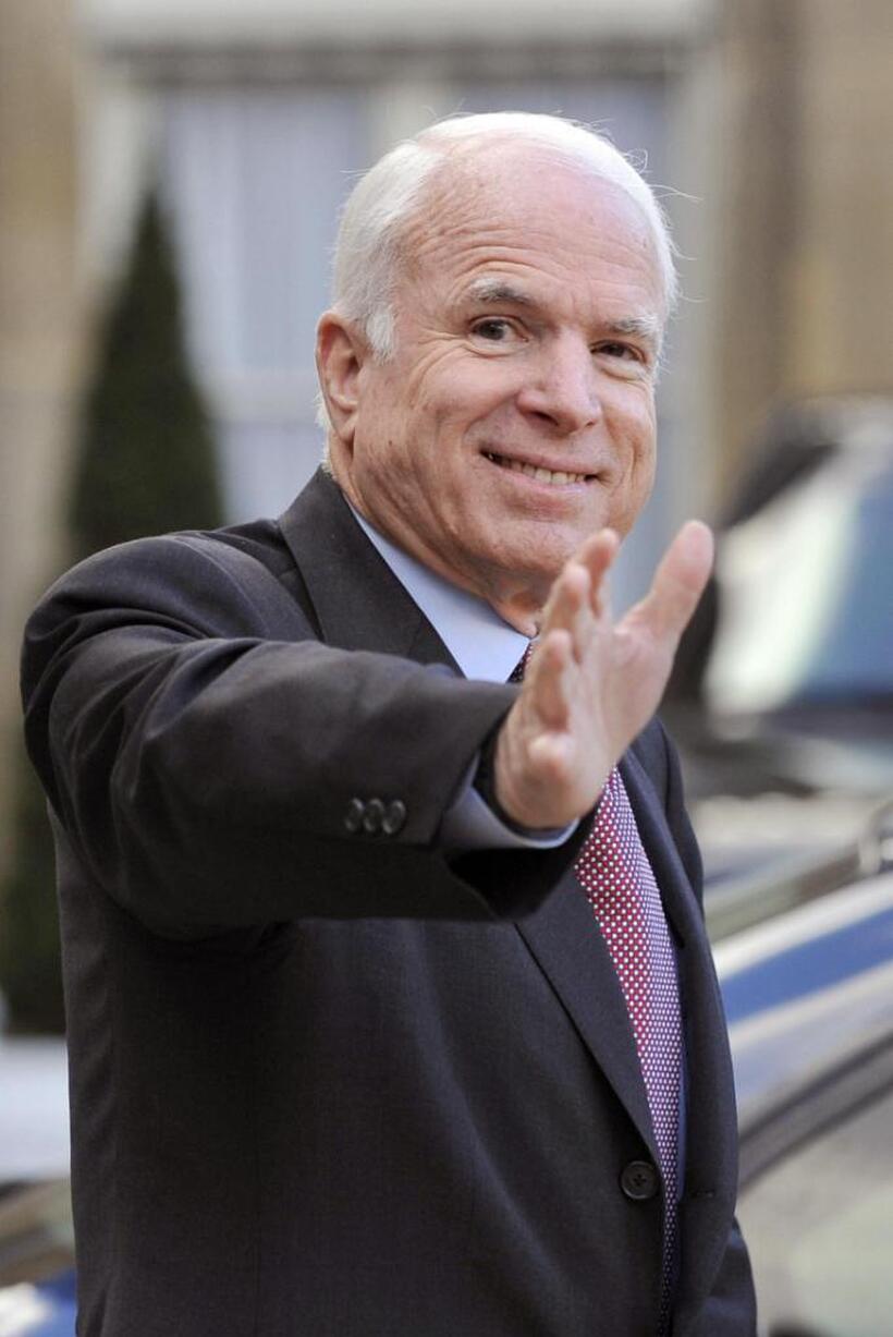 John McCain at the Elysee Palace in Paris.