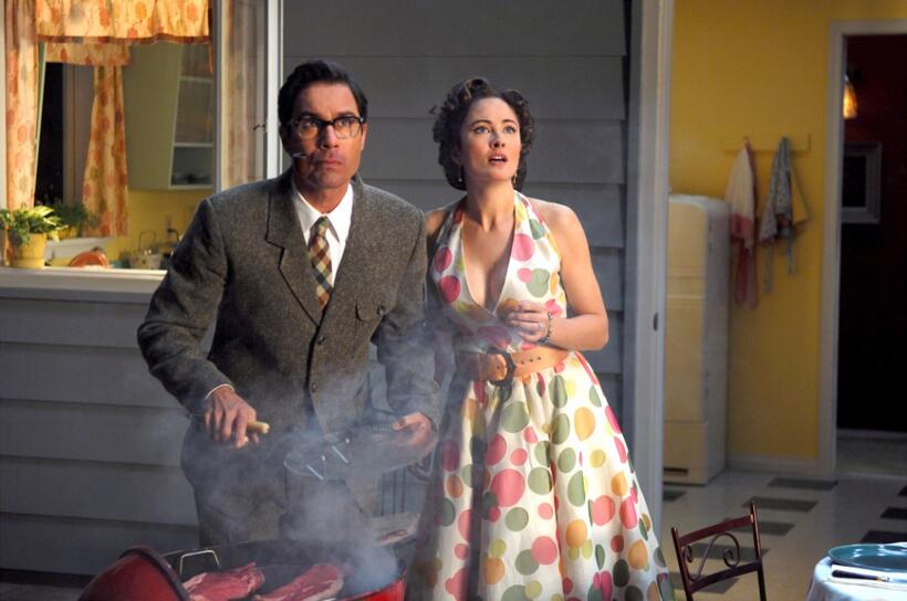 Eric McCormack as Ted Lewis and Jody Thompson as Lana in "Alien Trespass."