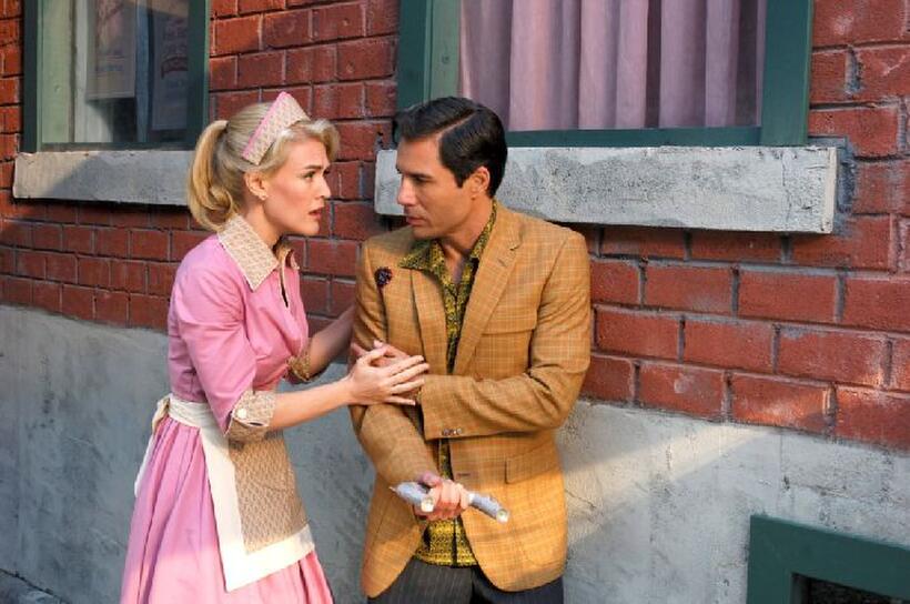 Jenni Baird as Tammy and Eric McCormack as Ted Lewis in "Alien Trespass."