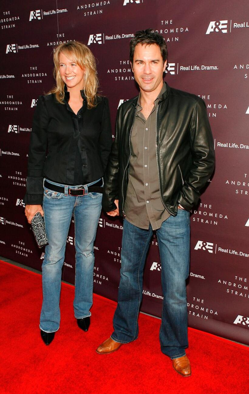 Janet and her husband Eric McCormack at the premiere screening of "The Andromeda Strain."