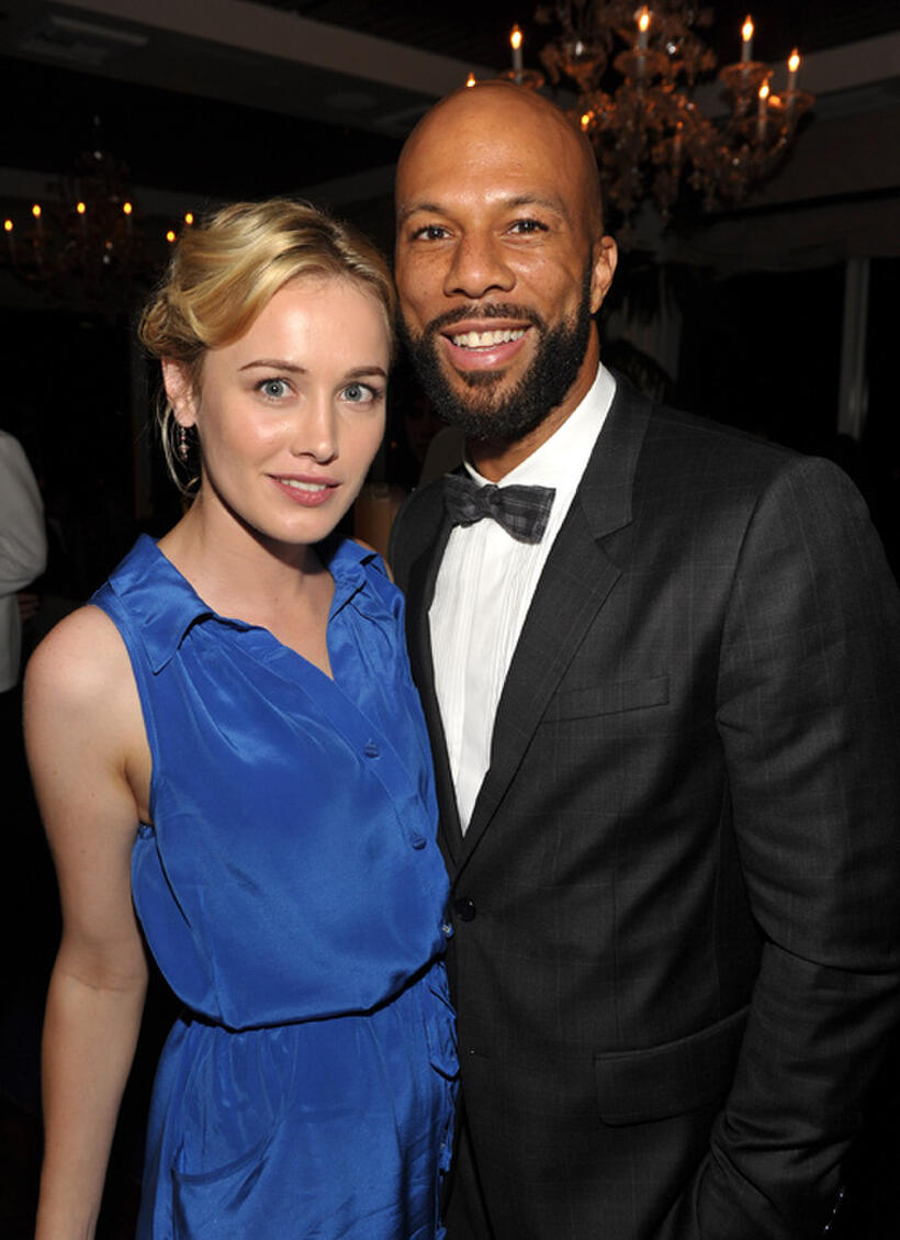 Dominique McElligott and Common at the 63rd Annual EMMY Awards in California.