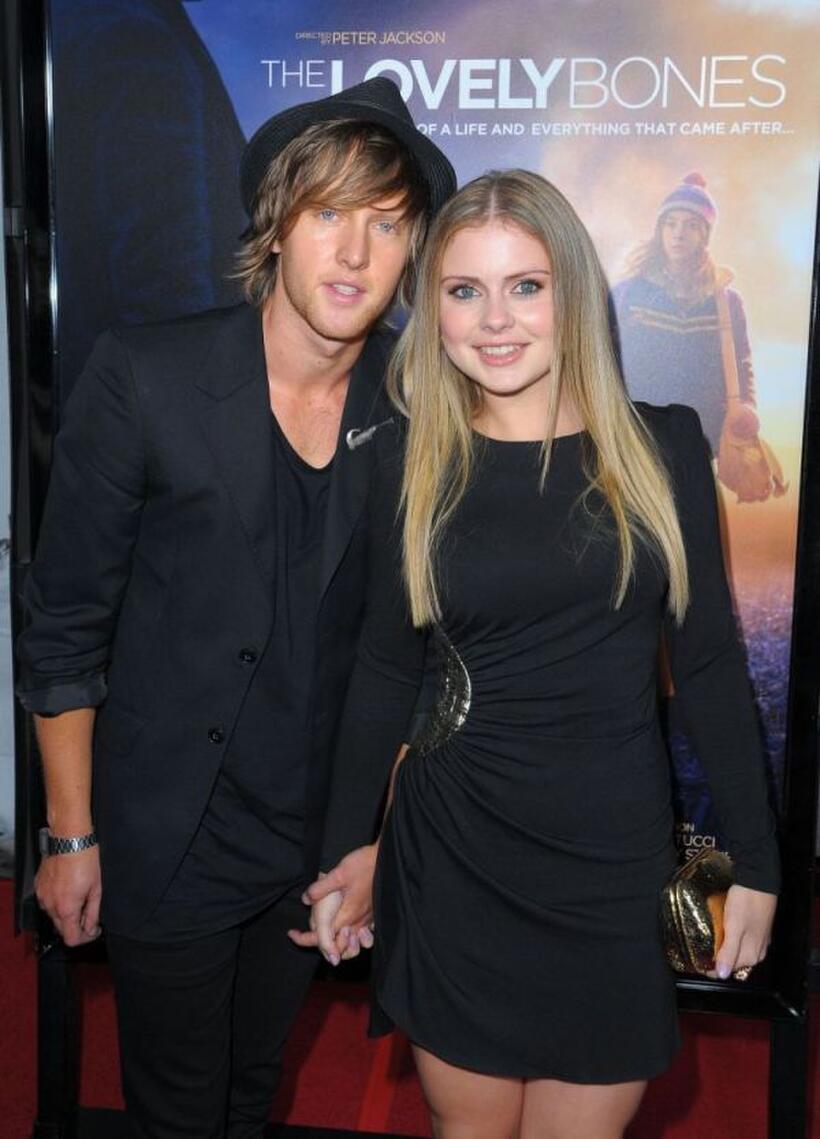 Rose McIver and Guest at the premiere of "The Lovely Bones."