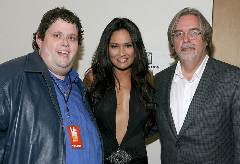 Ralphie May, Tia Carrere and The Simpsons creator Matt Groening at the Spike TV's 2007 Video Game Awards in Las Vegas.