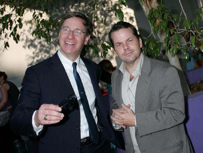 Paul Feig and Bruce McCulloch at the party for Paul Feig's sci-fi novel "Ignatius MacFarland: Frequenaut!"
