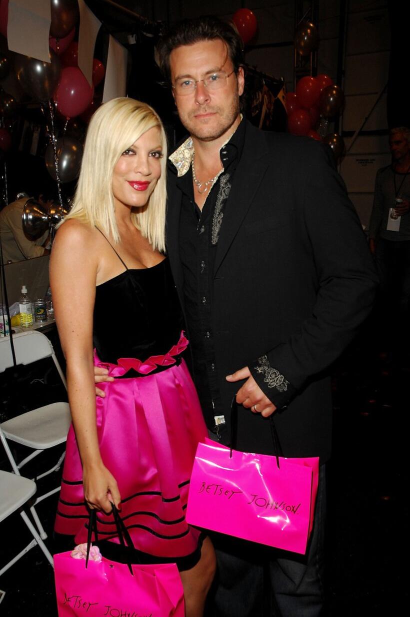 Tori Spelling and Dean McDermott at the Betsey Johnson 2008 fashion show during the Mercedes-Benz Fashion Week Spring 2008.