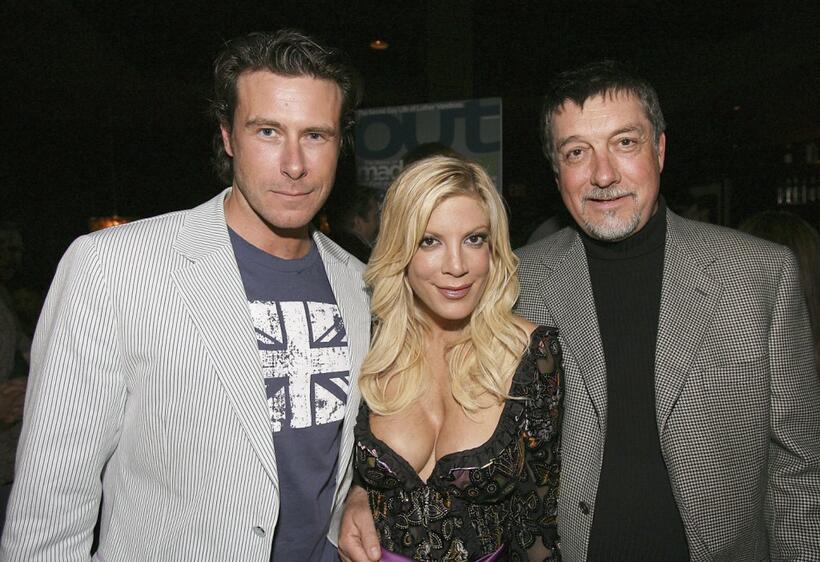 Dean McDermott, Tori Spelling and Chris Leitch at the screening party of "So NoTORIous."