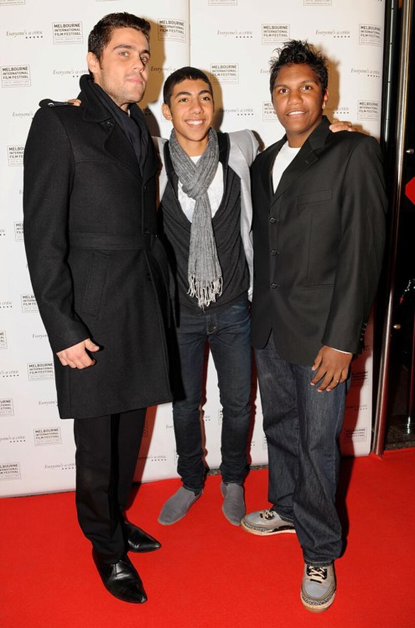 Dan Sultan, Hunter page and Rocky McKenzie at the premiere of "Bran Nue Dae" during the closing night of the Melbourne International Film Festival.