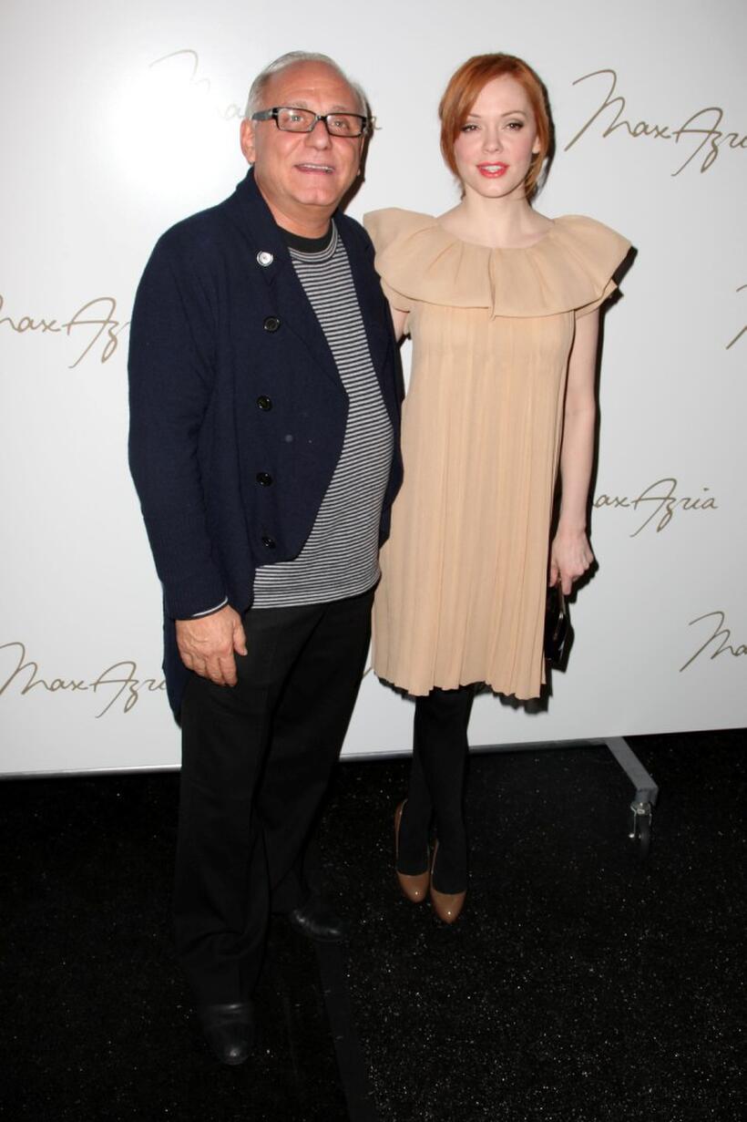 Rose McGowan and Max Azria at the Max Azria 2008 fashion show during Mercedes-Benz Fashion Week Fall 2008.