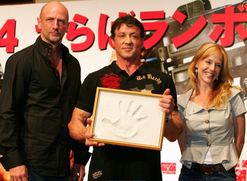 Graham McTavish, Sylvester Stallone and Julie Benz at the photocall of "Rambo."