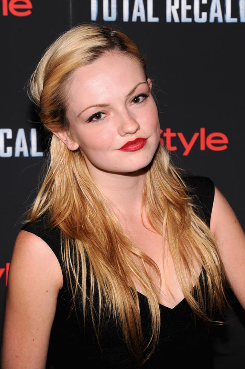 Emily Meade at the New York premiere of "Total Recall."