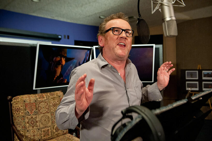 Colm Meaney on the set of "Free Birds."