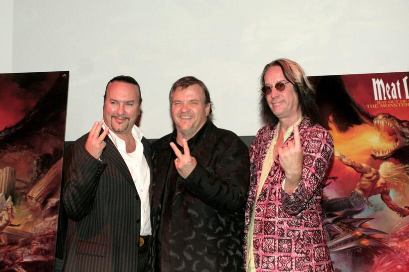 Meat Loaf, Desmond Child and Todd Rundgren at the Press conference for Meat Loaf's ''Bat Out Of Hell 3'' Listening Party.