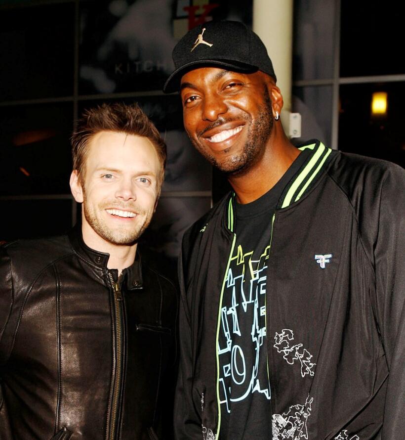 Joel McHale and John Salley at the premiere of "The Hammer."