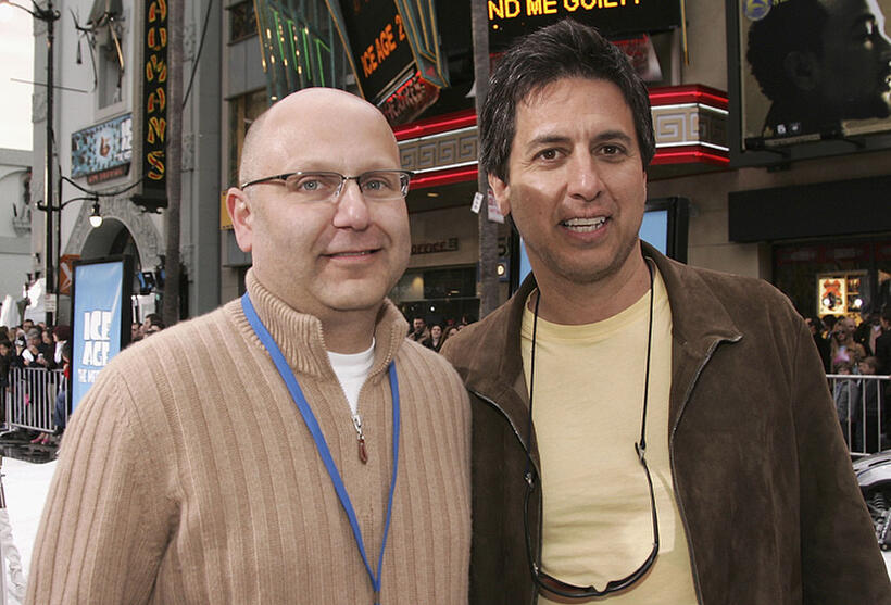 Christopher Meledandri and Ray Romano at the world premiere of "Ice Age: The Meltdown."