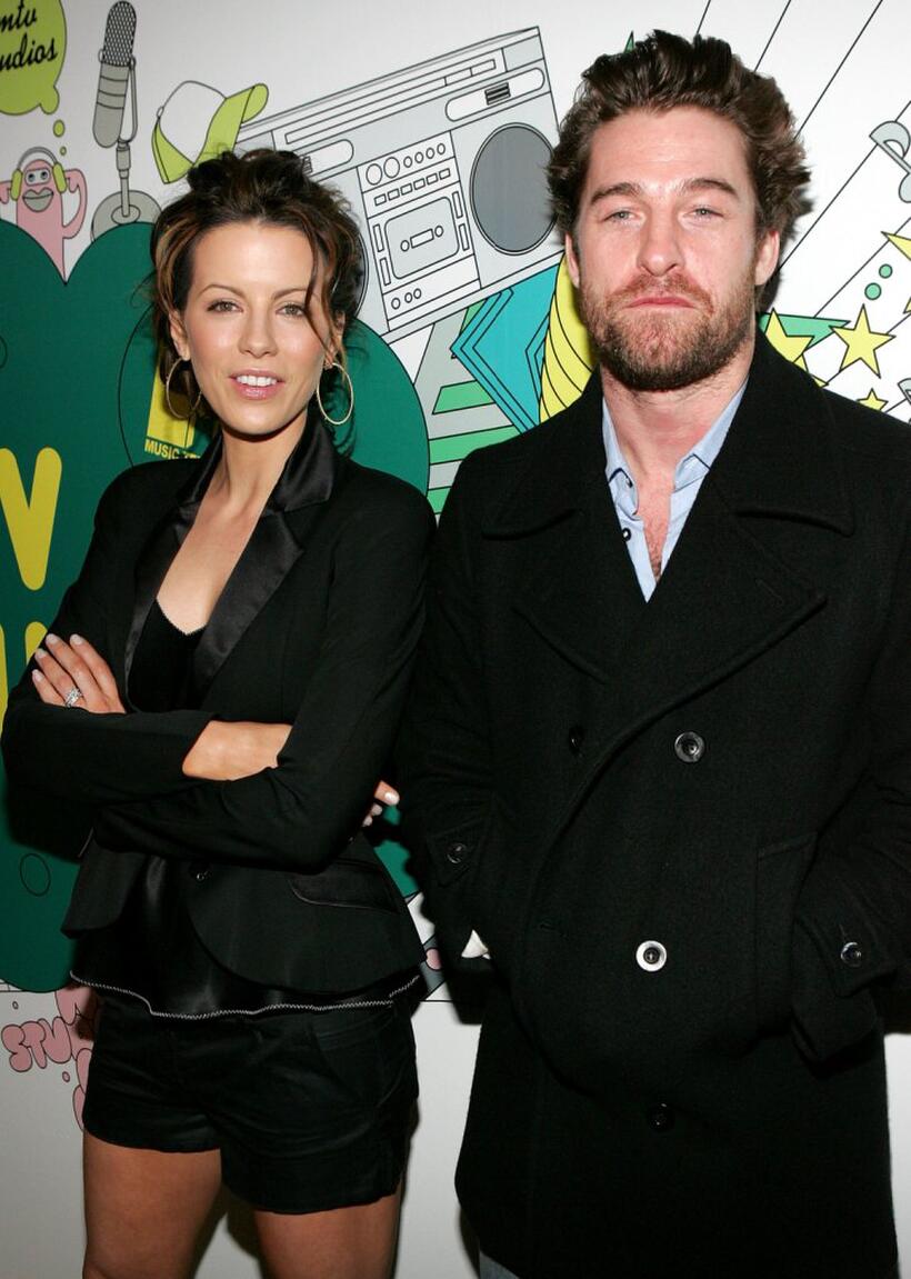 Kate Beckinsale at the MTV's Total Request Live.
