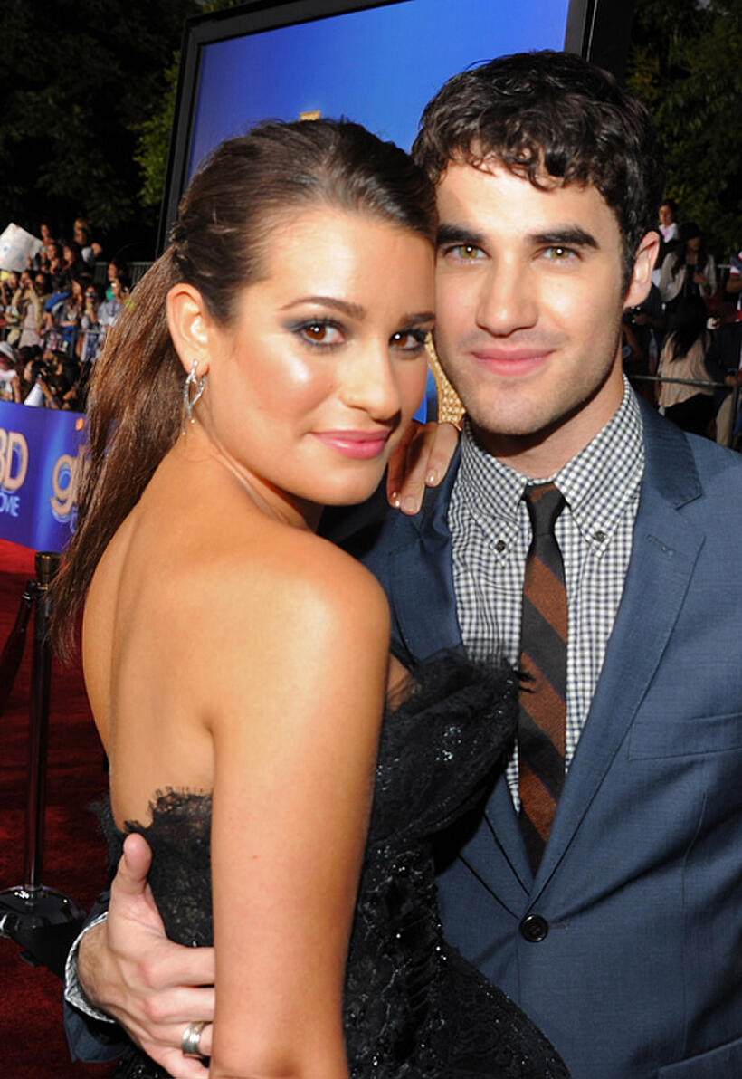 Lea Michele and Darren Criss at the California premiere of "Glee The 3D Concert Movie."