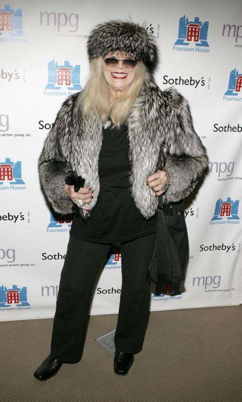 Sylvia Miles at the auction of photographer Francesco Scavullo's work benefiting Fountain House.