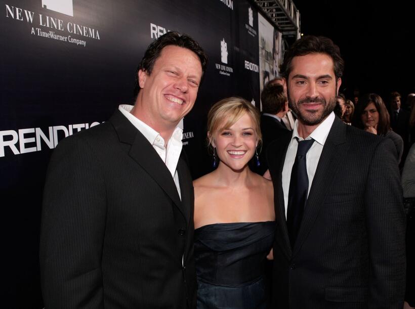 Gavin Hood, Reese Witherspoon and Omar Metwally at the Los Angeles premiere of "Rendition."