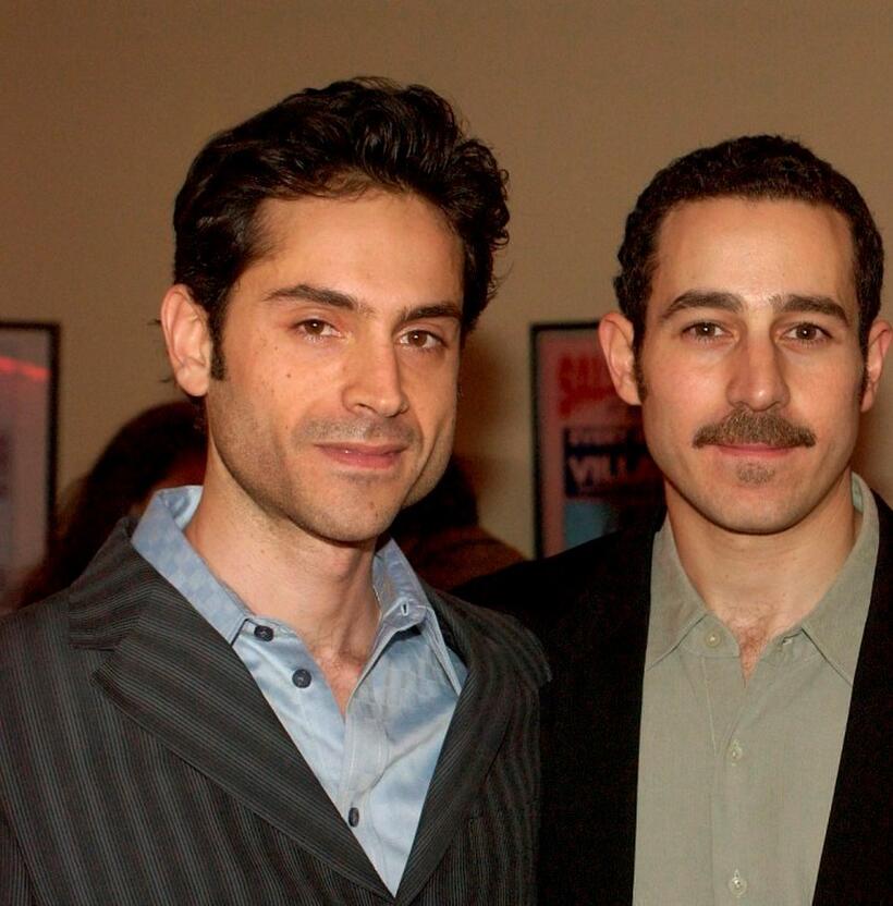 Omar Metwally and Waleed F. Zuaiter at the opening night of "Sixteen Wounded."