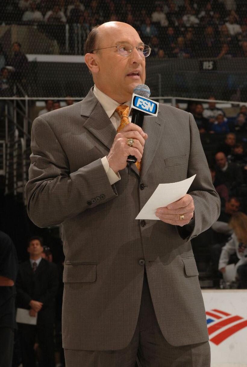 Bob Miller at the match between Chicago Blackhawks v Los Angeles Kings.