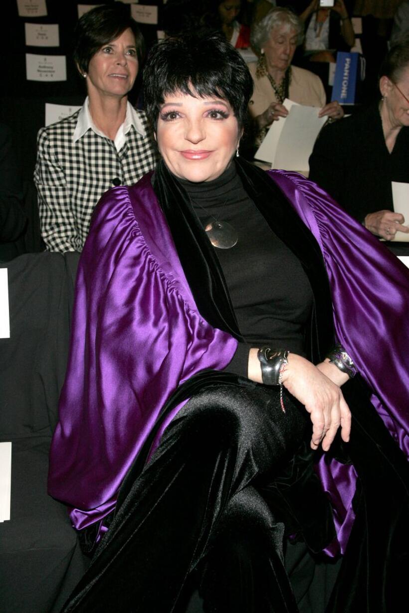 Liza Minnelli at the Olympus Fashion Week.