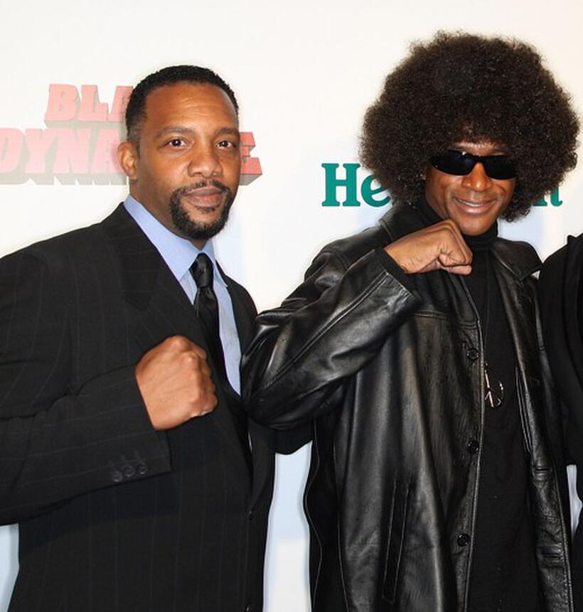Byron Minns and Tommy Davidson at the premiere of "Black Dynamite."