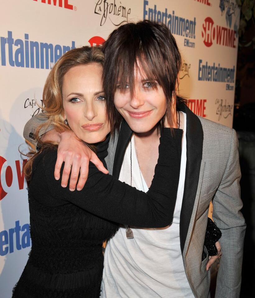 Marlee Matlin and Katherine Moennig at the Showtime's farewell party of "The L Word."