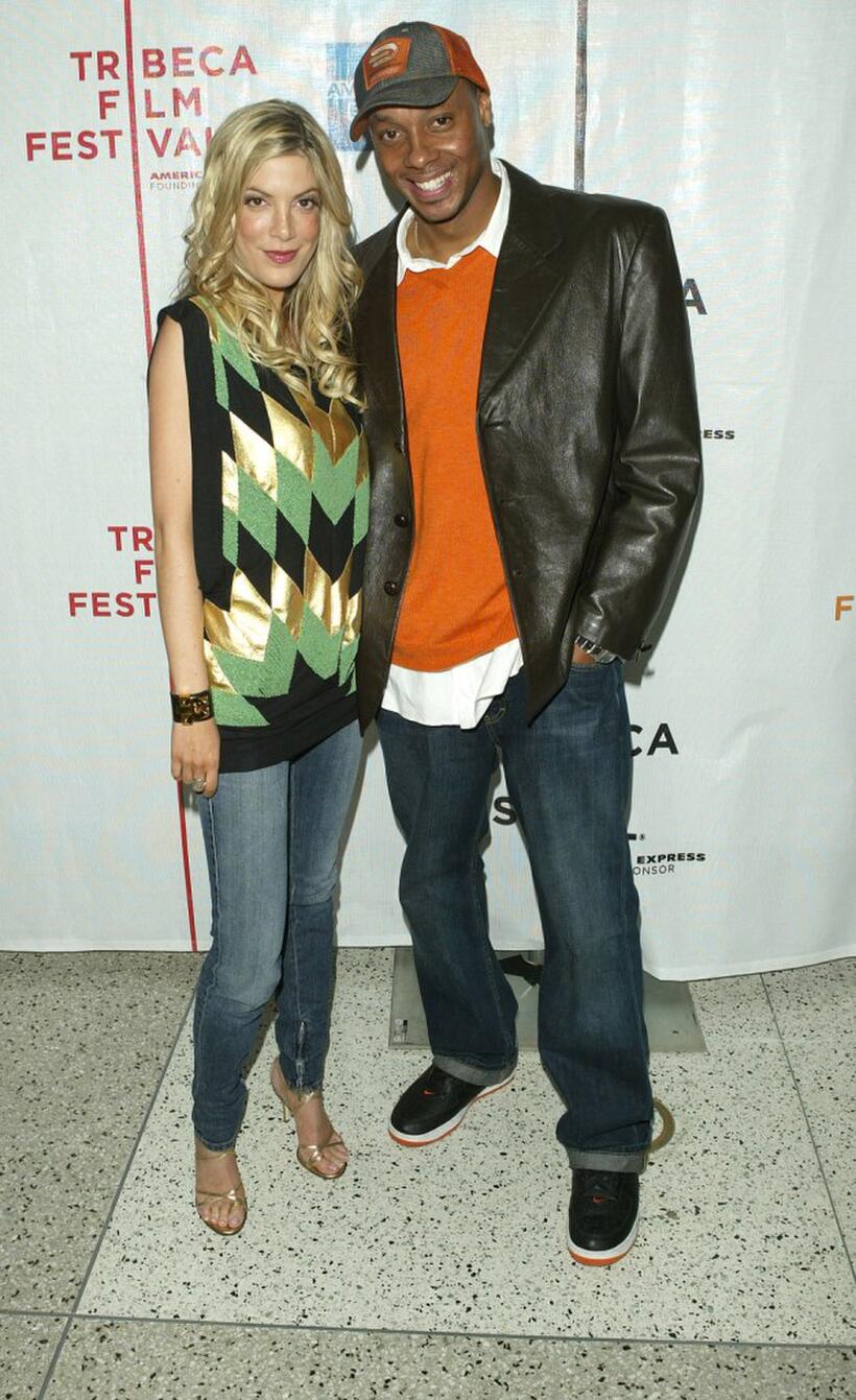 Tori Spelling and Dorian Missick at the premiere of "50 Ways To Leave Your Lover" during the 2004 Tribeca Film Festival.