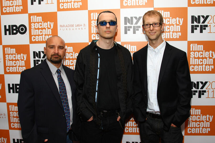 Jessie Misskelley Jr., Damien Echols and Jason Baldwin at the premiere of "Paradise Lost 3: Purgatory" during the 49th Annual New York Film Festival in New York City.