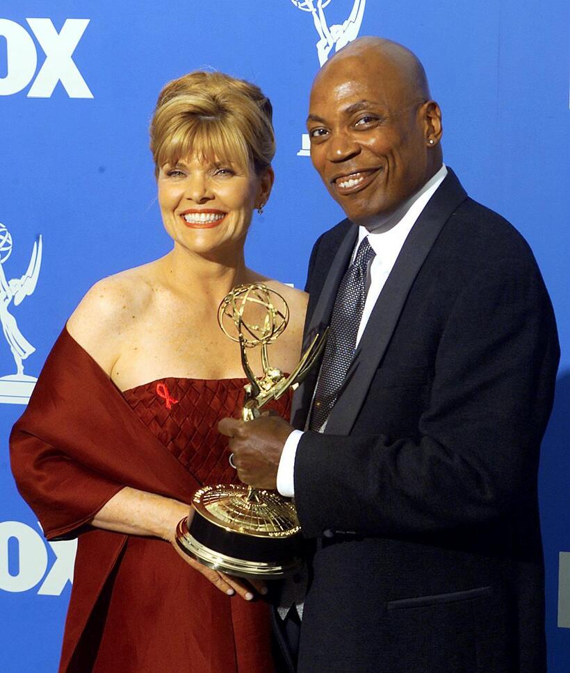 Debra Monk and Paris Barclay at the 51st Emmy Awards.