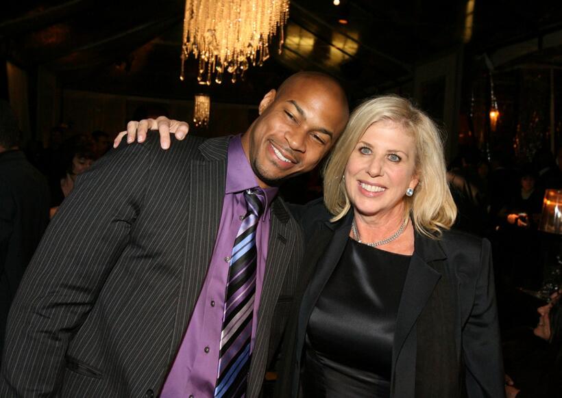 Finesse Mitchell and Director Callie Khouri at the premiere of "Mad Money."