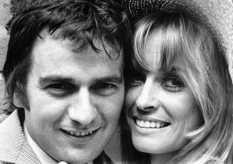 1968 portrait of famous British film actor Dudley Moore and Suzy Kendall.