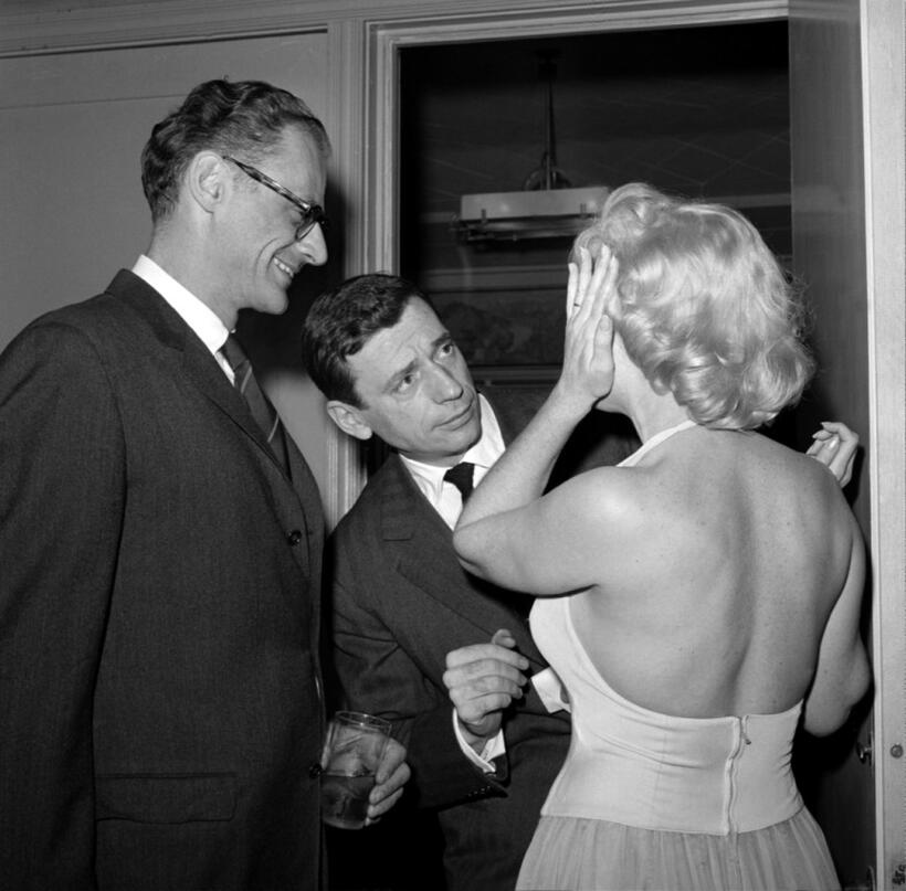 Yves Montand and Marilyn Monroe and at the screening of "Let's Make Love", with Arthur Miller.