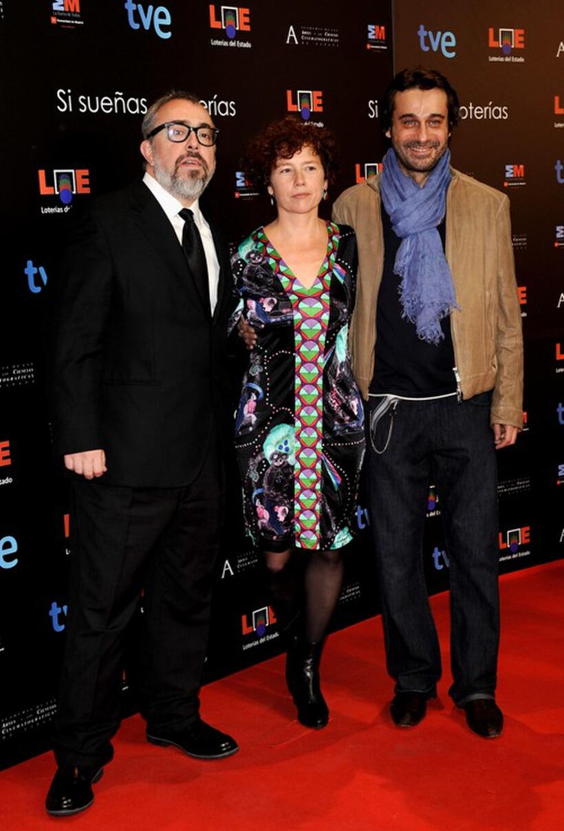 Alex de la Iglesia, Iciar Bollain and Jordi Molla at the Goya Cinema Awards.