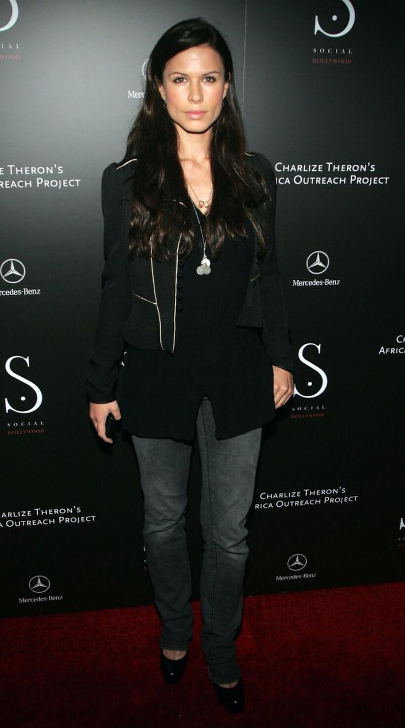 Rhona Mitra at the opening of "Social Hollywood."