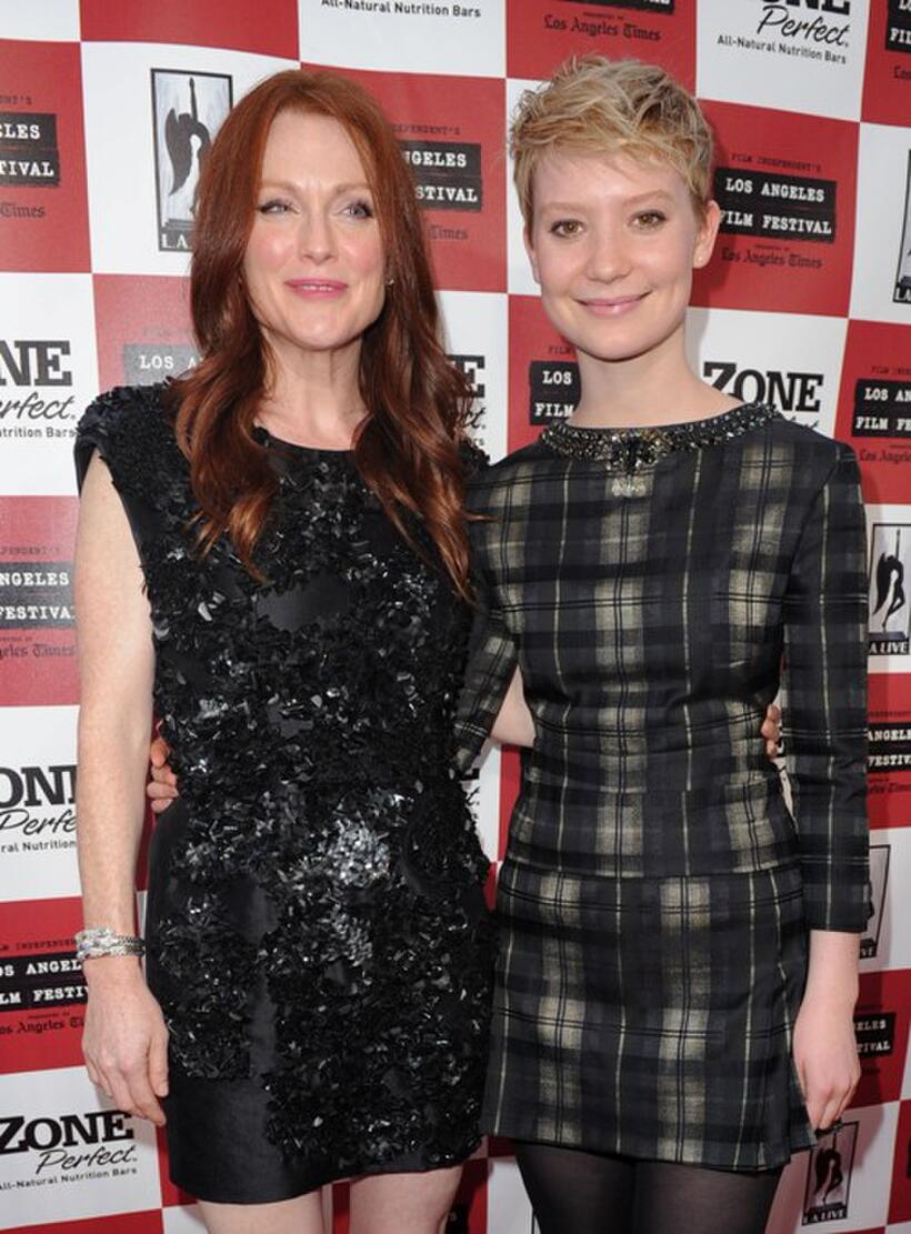 Julianne Moore and Mia Wasikowska at the California premiere of "The Kids Are All Right."