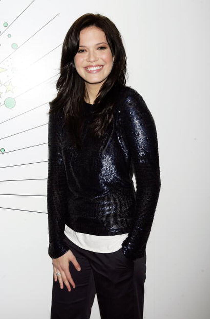 Actress Mandy Moore backstage during MTV's Total Request Live in N.Y.