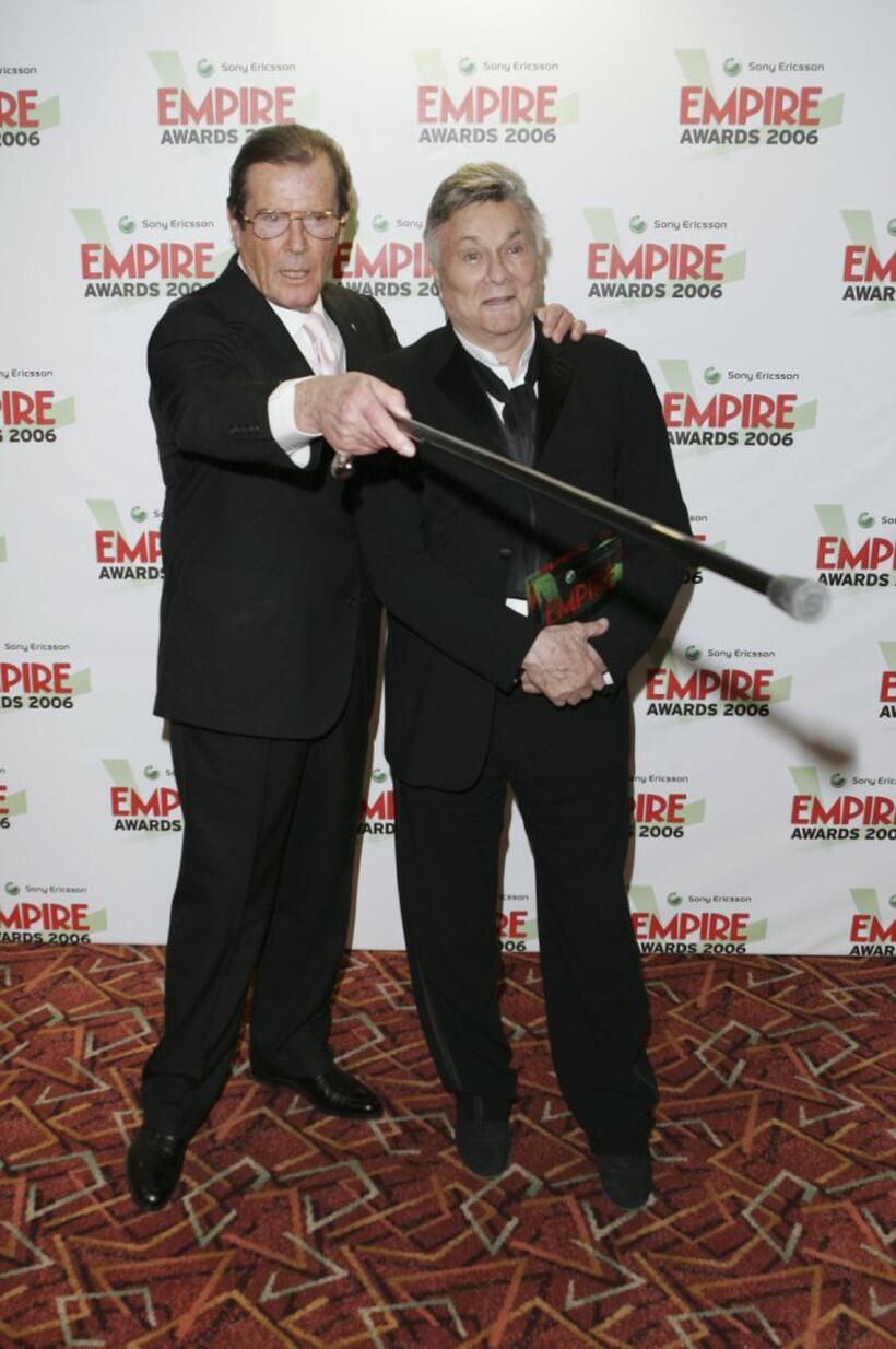 Roger Moore and Tony Curtis at the Sony Ericsson Empire Film Awards.