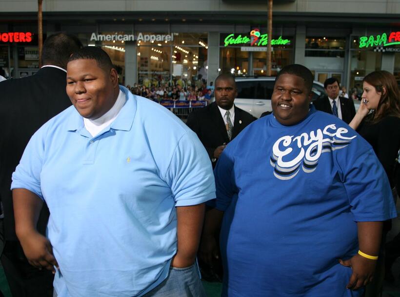 Jamal and Jerod Mixon at the premiere of "Gridiron Gang."
