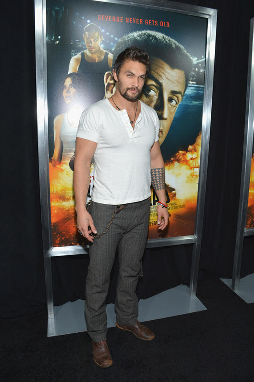 Jason Momoa at the New York premiere of "Bullet To The Head."
