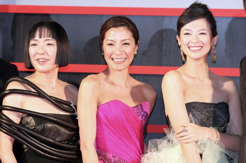 Kaori Momoi, Michelle Yeoh and Zhang Ziyi at the Japan Premiere of "Sayuri."
